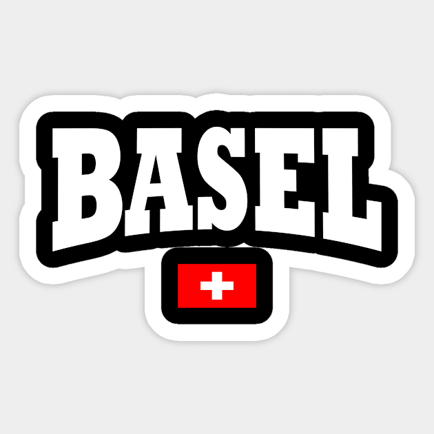 Basel with Switzerland flag Sticker by TTL